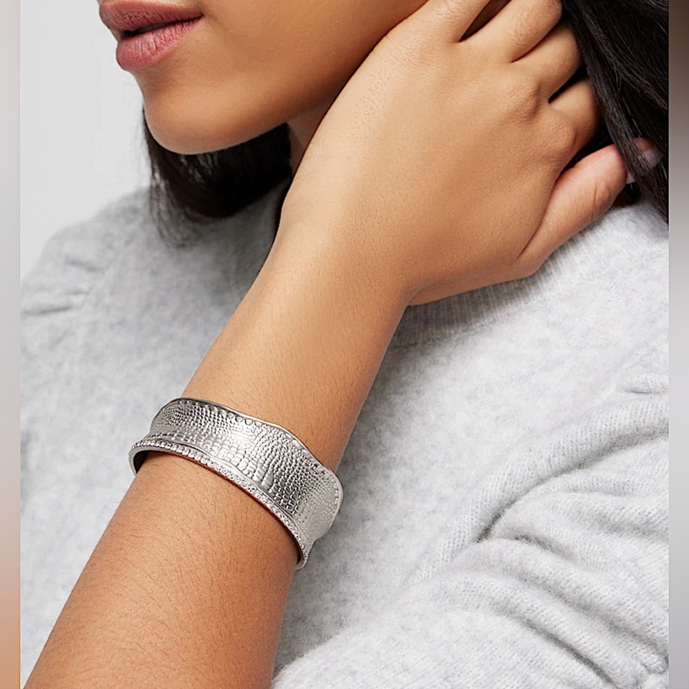 WHBM SILVER CROC CUFF BRACELET